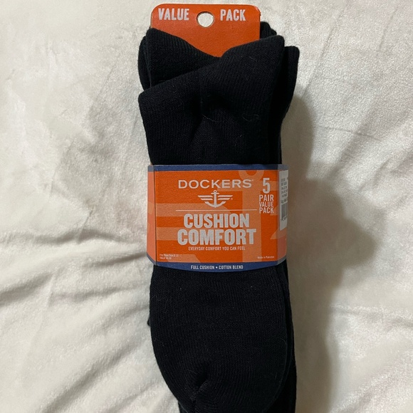 Dockers Men's cushion comfort 5 pack socks-Crew length cotton blend - Picture 1 of 3